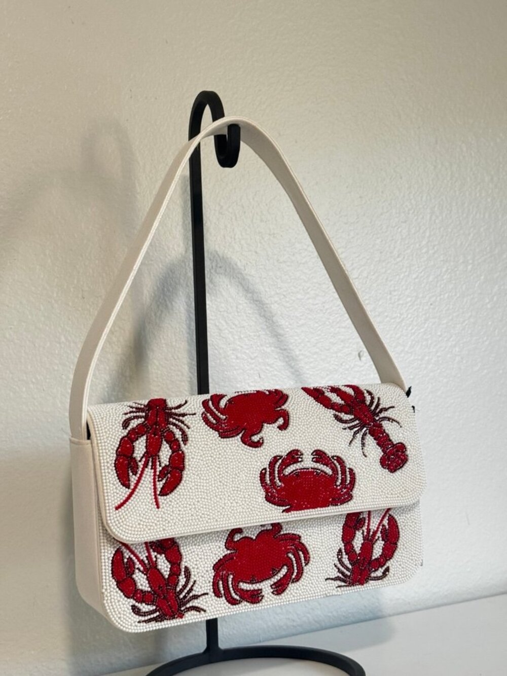 Viral Crab Lobster Beaded Bag Sincerely Jules White - NWT HTF - Picture 3 of 4